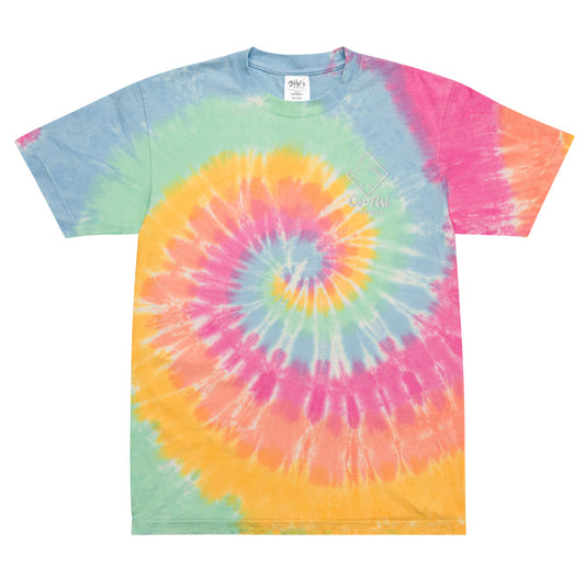 Co-Ari Oversized Embroidered tie-dye t-shirt